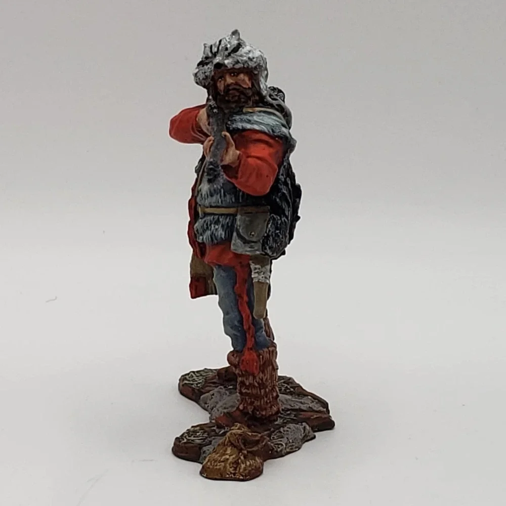American Trapper & Bird Tin Soldier Collectible Shooting OldWest Diorama Stamped